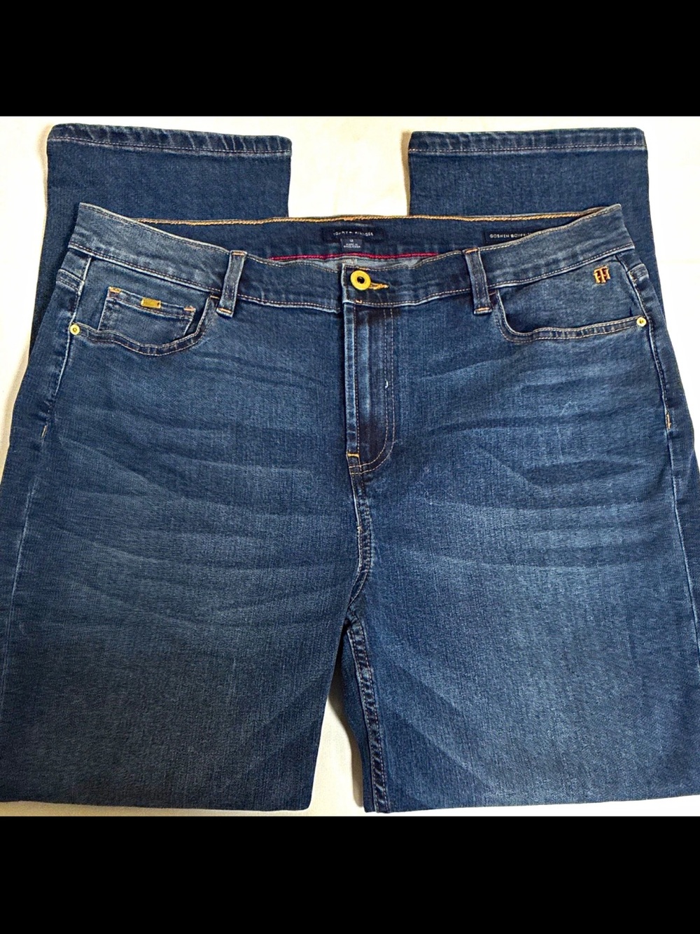 Tommy Hilfiger Women's Dark Blue Boyfriend Stretch Jeans Size 12